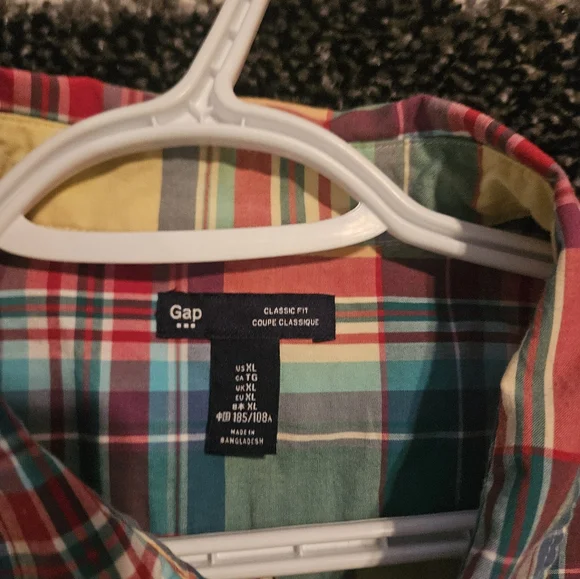 5/$30 GAP Men's Size Xl Multicolor Plaid Button Down Shirt - Picture 3 of 3